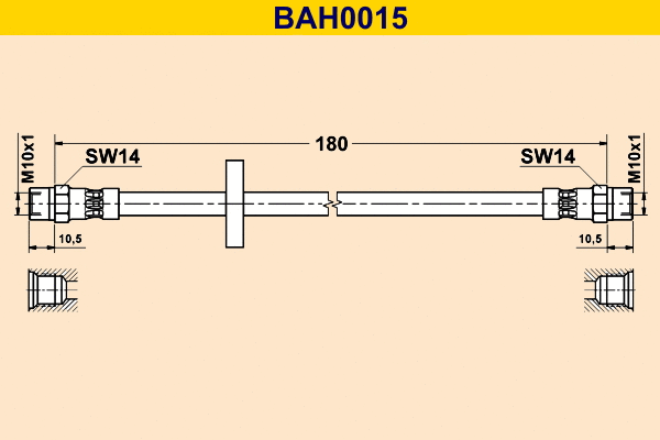 BAH0015 BARUM Тормозной шланг (фото 1)