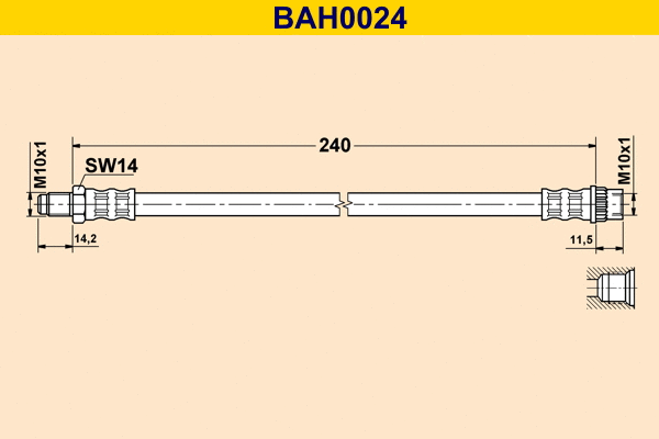 BAH0024 BARUM Тормозной шланг (фото 1)