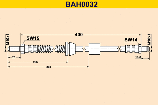 BAH0032 BARUM Тормозной шланг (фото 1)