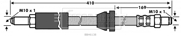 BBH6138 BORG & BECK Тормозной шланг (фото 1)