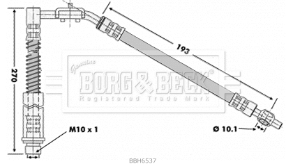 BBH6537 BORG & BECK Тормозной шланг (фото 1)