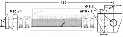 BBH6704 BORG & BECK Тормозной шланг (фото 1)