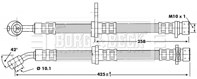 BBH6744 BORG & BECK Тормозной шланг (фото 1)