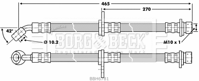 BBH6781 BORG & BECK Тормозной шланг (фото 1)
