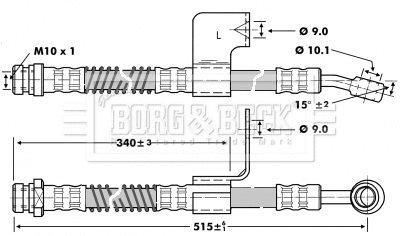 BBH6801 BORG & BECK Тормозной шланг (фото 1)