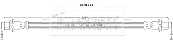 BBH6865 BORG & BECK Тормозной шланг (фото 1)