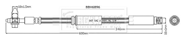 BBH6896 BORG & BECK Тормозной шланг (фото 1)