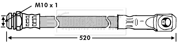 BBH7106 BORG & BECK Тормозной шланг (фото 1)