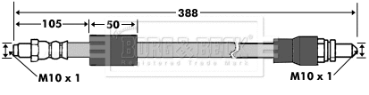 BBH7327 BORG & BECK Тормозной шланг (фото 1)