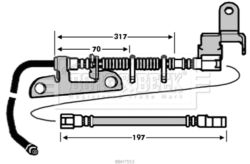 BBH7553 BORG & BECK Тормозной шланг (фото 1)