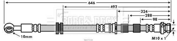BBH7558 BORG & BECK Тормозной шланг (фото 1)