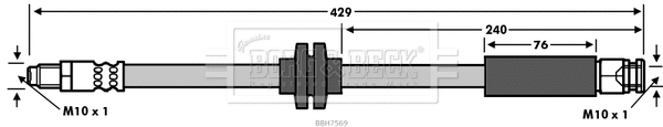BBH7569 BORG & BECK Тормозной шланг (фото 1)