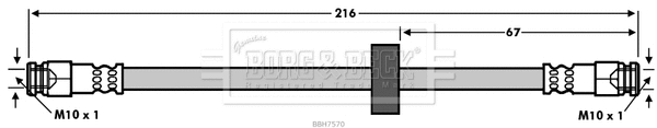 BBH7570 BORG & BECK Тормозной шланг (фото 1)