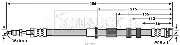 BBH7583 BORG & BECK Тормозной шланг (фото 1)