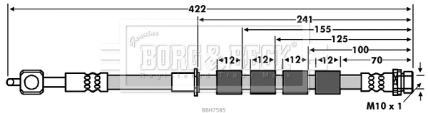 BBH7585 BORG & BECK Тормозной шланг (фото 1)