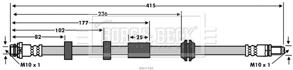 BBH7589 BORG & BECK Тормозной шланг (фото 1)