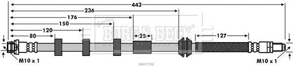 BBH7598 BORG & BECK Тормозной шланг (фото 1)