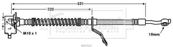 BBH7629 BORG & BECK Тормозной шланг (фото 1)