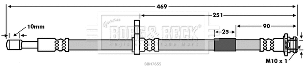 BBH7655 BORG & BECK Тормозной шланг (фото 1)