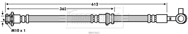 BBH7663 BORG & BECK Тормозной шланг (фото 1)