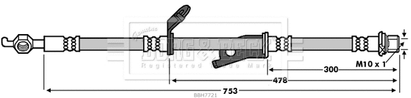 BBH7721 BORG & BECK Тормозной шланг (фото 1)