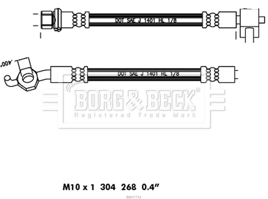 BBH7732 BORG & BECK Тормозной шланг (фото 1)