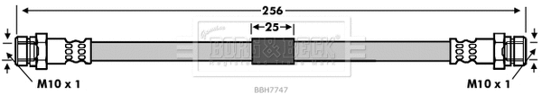 BBH7747 BORG & BECK Тормозной шланг (фото 1)