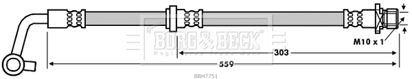 BBH7751 BORG & BECK Тормозной шланг (фото 1)