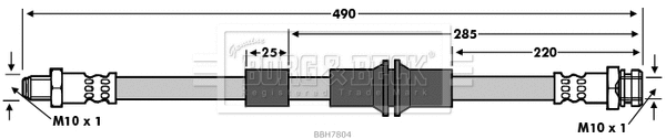 BBH7804 BORG & BECK Тормозной шланг (фото 1)