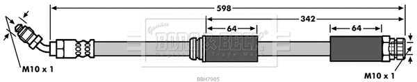 BBH7905 BORG & BECK Тормозной шланг (фото 1)