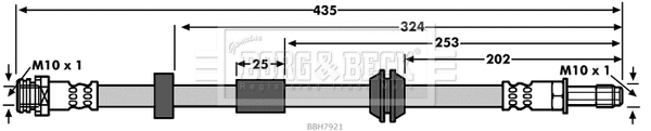 BBH7921 BORG & BECK Тормозной шланг (фото 1)
