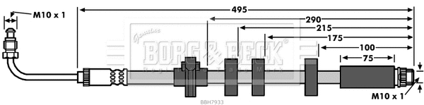 BBH7933 BORG & BECK Тормозной шланг (фото 1)