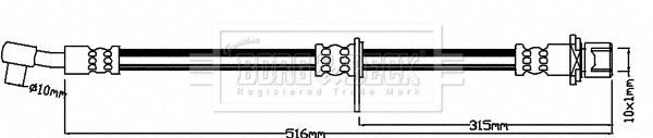 BBH8034 BORG & BECK Тормозной шланг (фото 1)