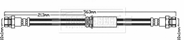 BBH8052 BORG & BECK Тормозной шланг (фото 1)