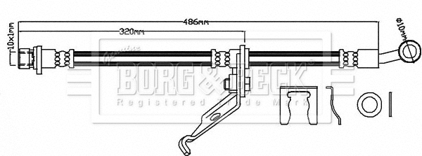 BBH8127 BORG & BECK Тормозной шланг (фото 1)