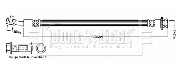 BBH8451 BORG & BECK Тормозной шланг (фото 1)