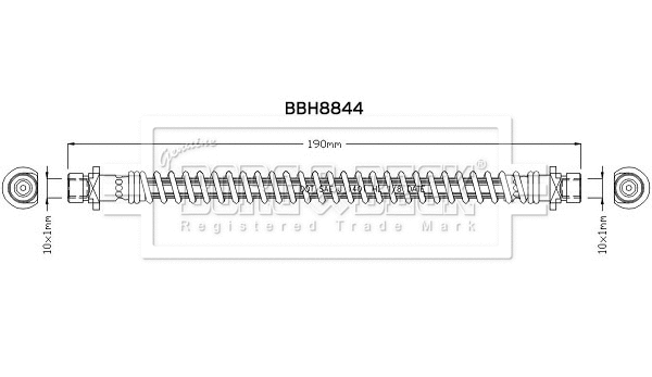 BBH8844 BORG & BECK Тормозной шланг (фото 1)