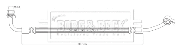 BBH8916 BORG & BECK Тормозной шланг (фото 1)
