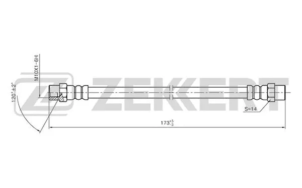 BS-9048 ZEKKERT Тормозной шланг (фото 1)