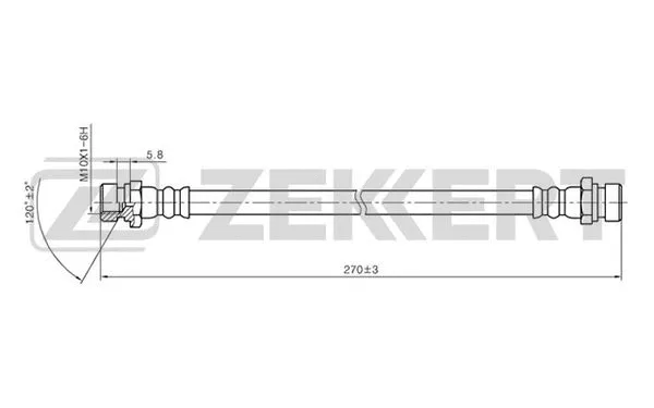 BS-9342 ZEKKERT Тормозной шланг (фото 1)