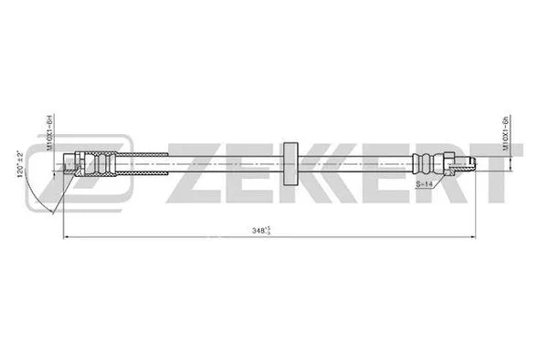 BS-9392 ZEKKERT Тормозной шланг (фото 1)