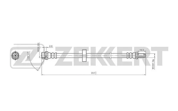 BS-9416 ZEKKERT Тормозной шланг (фото 1)