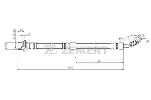 BS-9480 ZEKKERT Тормозной шланг (фото 1)