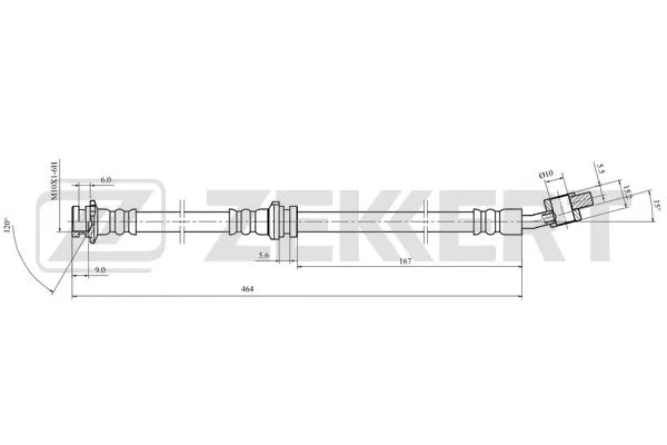 BS-9515 ZEKKERT Тормозной шланг (фото 1)