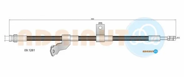 09.1281 ADRIAUTO Тормозной шланг (фото 1)