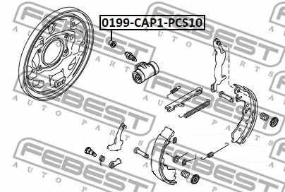 0199-CAP1-PCS10 FEBEST Крышка, корпус скобы торм (фото 2)