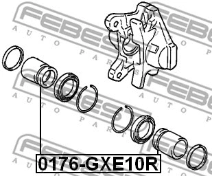 0176-GXE10R FEBEST Поршень, корпус скобы тормоза (фото 2)