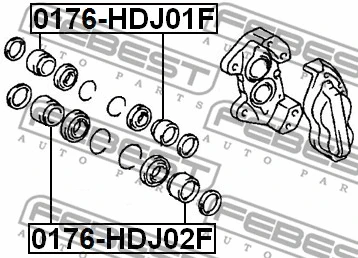 0176-HDJ02F FEBEST Поршень, корпус скобы тормоза (фото 2)
