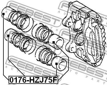 0176-HZJ75F FEBEST Поршень, корпус скобы тормоза (фото 2)