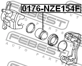 0176-NZE154F FEBEST Поршень, корпус скобы тормоза (фото 2)